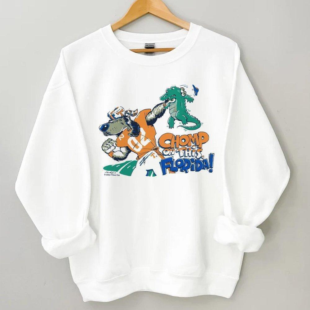 Chomp On This Gator Smokey Tennessee Football Rivalry Graphic Sweater